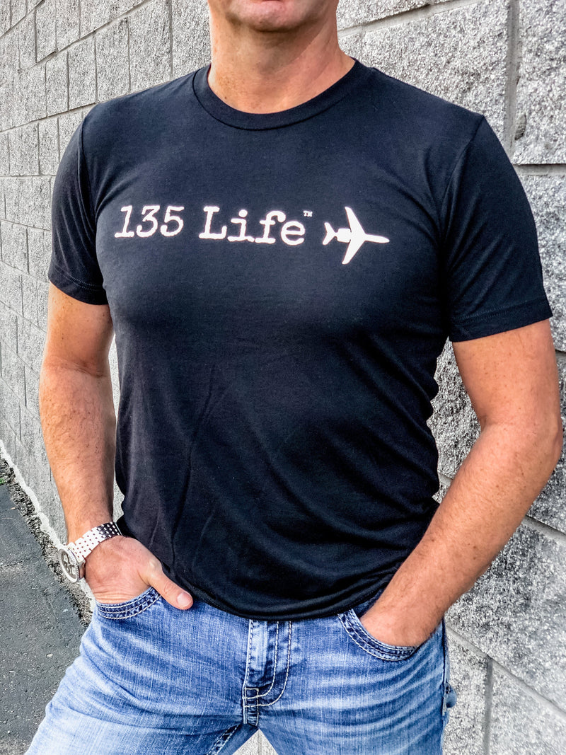 pilot wearing part 135 t-shirt in black