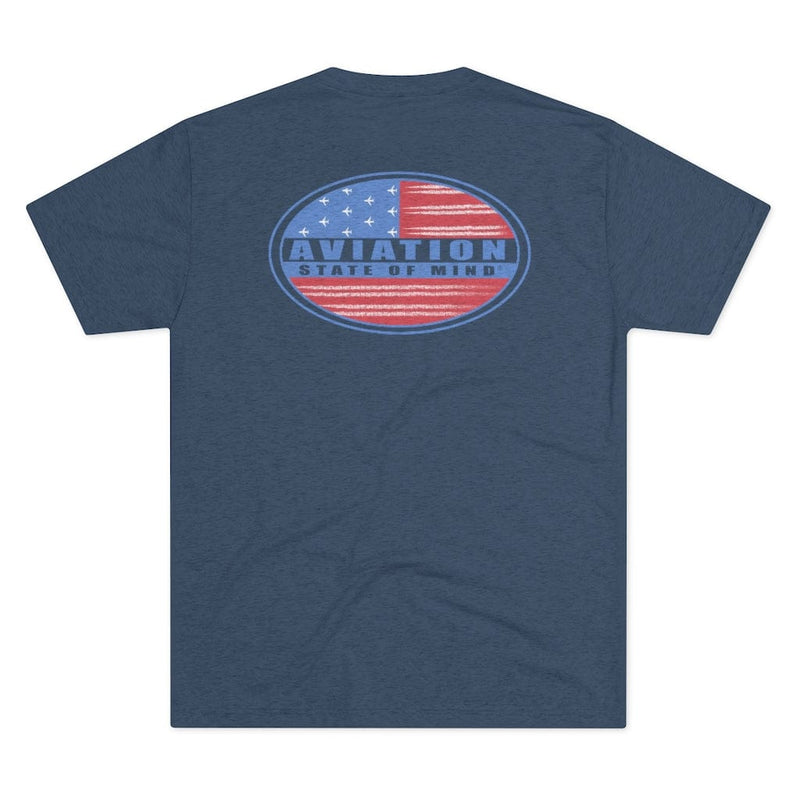 patriotic airplane t-shirt in indigo