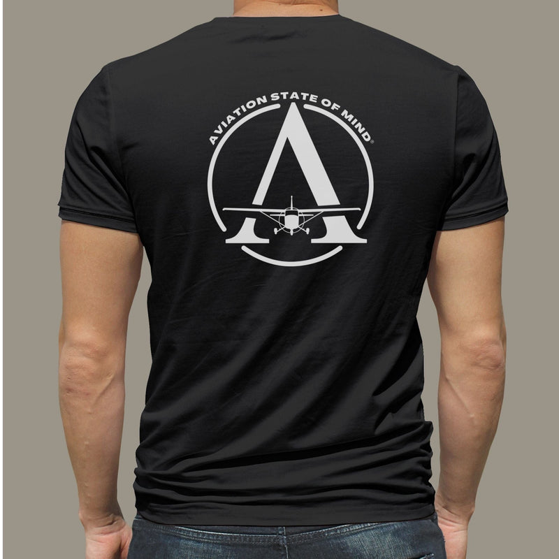 cessna 172 t-shirt in black with large logo on back