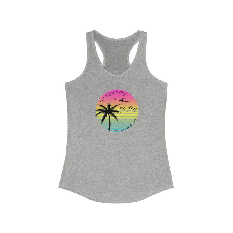 tropical airplane tank top in gray