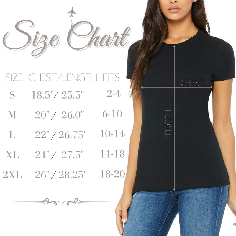 size chart for women's tee