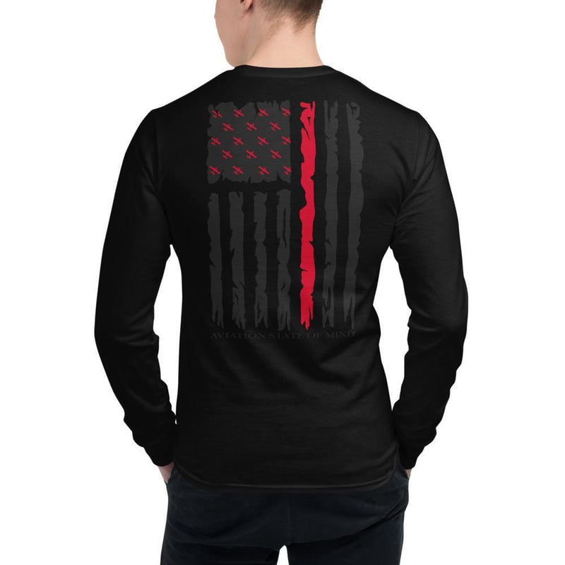 back the red firefighter t-shirt in black