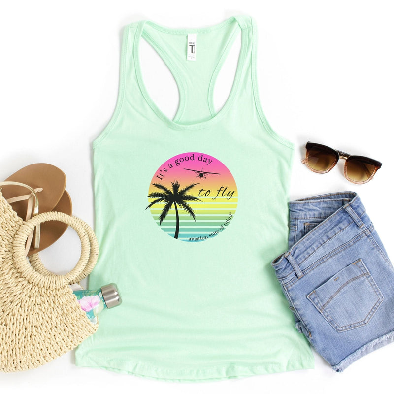 cessna 172 tropical tank top in mint