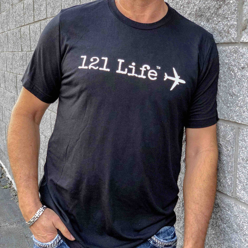 pilot wearing part 121 t-shirt in black