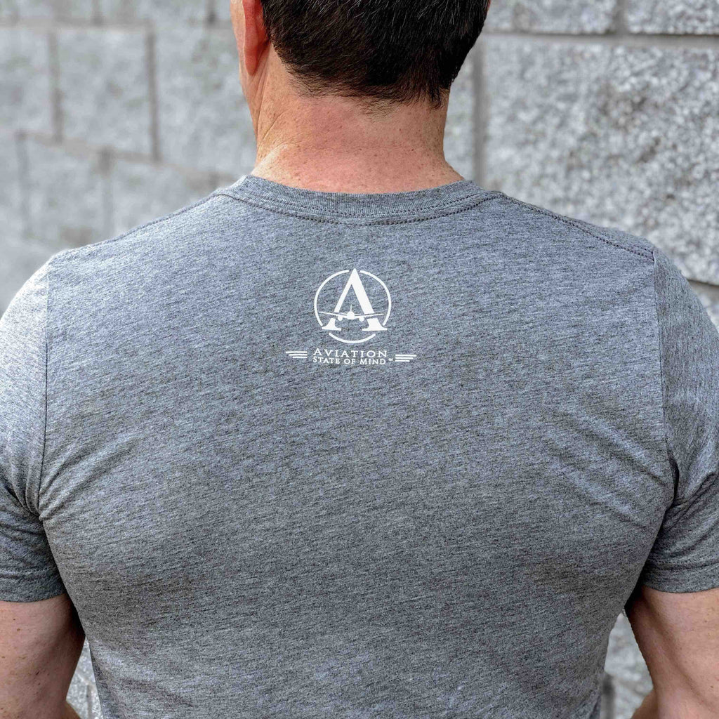 Aviation t-shirt in gray with airplane logo