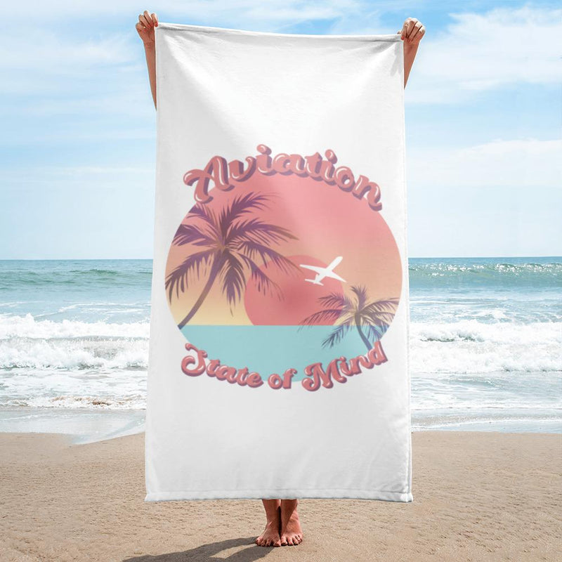 airplane beach towel with palm trees