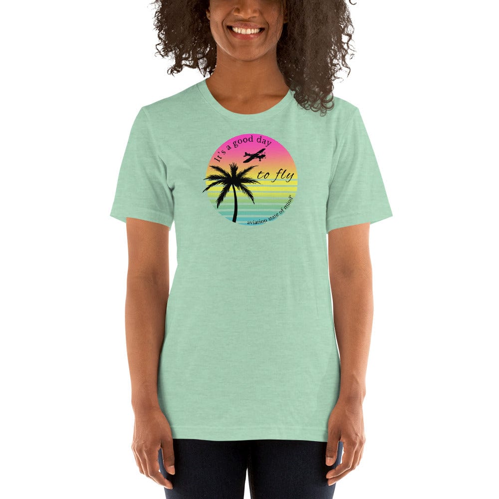 good day to fly airplane t-shirt in mint